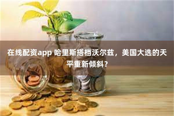 在线配资app 哈里斯搭档沃尔兹，美国大选的天平重新倾斜？
