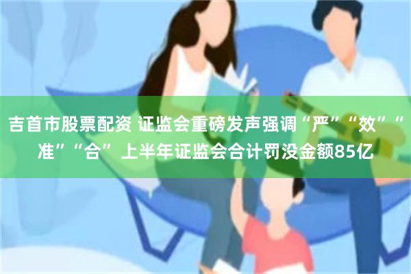 吉首市股票配资 证监会重磅发声强调“严”“效”“准”“合” 上半年证监会合计罚没金额85亿