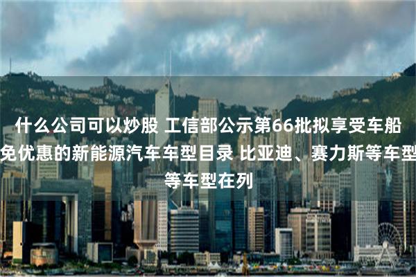 什么公司可以炒股 工信部公示第66批拟享受车船税减免优惠的新能源汽车车型目录 比亚迪、赛力斯等车型在列