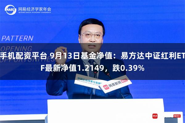 手机配资平台 9月13日基金净值：易方达中证红利ETF最新净值1.2149，跌0.39%