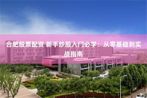 合肥股票配资 新手炒股入门必学：从零基础到实战指南
