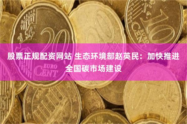 股票正规配资网站 生态环境部赵英民：加快推进全国碳市场建设