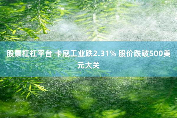 股票杠杠平台 卡寇工业跌2.31% 股价跌破500美元大关