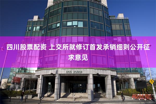 四川股票配资 上交所就修订首发承销细则公开征求意见