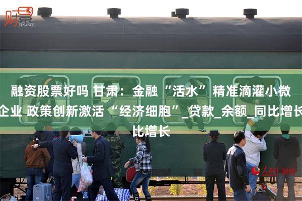 融资股票好吗 甘肃：金融 “活水” 精准滴灌小微企业 政策创新激活 “经济细胞”_贷款_余额_同比增长