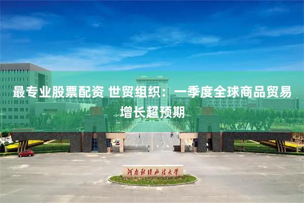 最专业股票配资 世贸组织：一季度全球商品贸易增长超预期