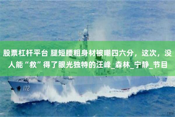 股票杠杆平台 腿短腰粗身材被嘲四六分，这次，没人能“救”得了眼光独特的汪峰_森林_宁静_节目