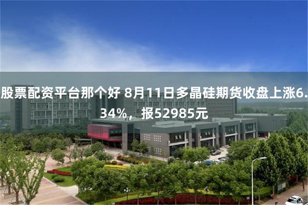 股票配资平台那个好 8月11日多晶硅期货收盘上涨6.34%，报52985元