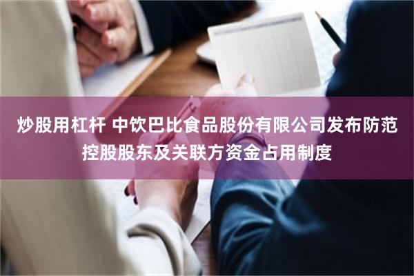 炒股用杠杆 中饮巴比食品股份有限公司发布防范控股股东及关联方资金占用制度