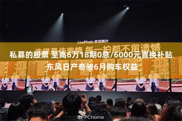 私募的股票 至高6万18期0息/6000元置换补贴 东风日产奇骏6月购车权益