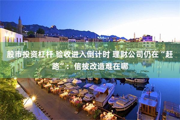 股市投资杠杆 验收进入倒计时 理财公司仍在“赶路”：信披改造难在哪