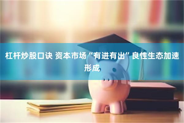 杠杆炒股口诀 资本市场“有进有出”良性生态加速形成