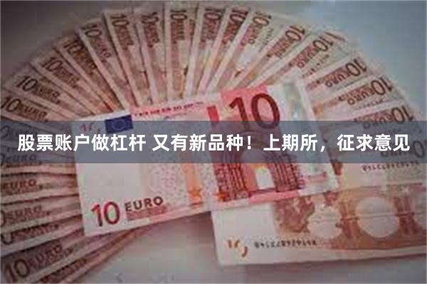 股票账户做杠杆 又有新品种！上期所，征求意见