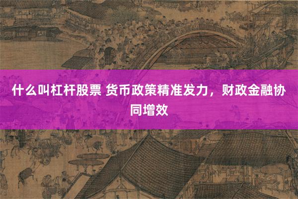 什么叫杠杆股票 货币政策精准发力，财政金融协同增效