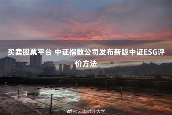 买卖股票平台 中证指数公司发布新版中证ESG评价方法