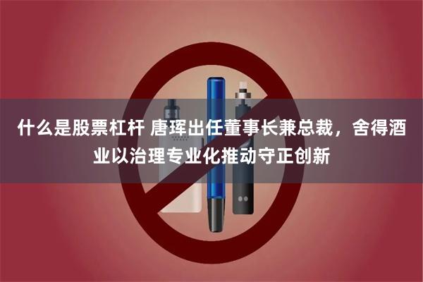 什么是股票杠杆 唐珲出任董事长兼总裁，舍得酒业以治理专业化推动守正创新