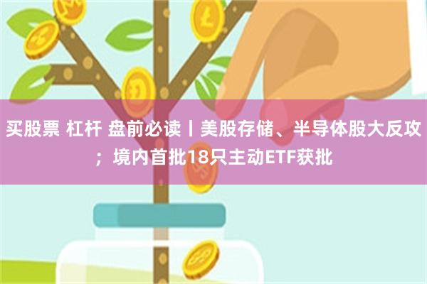 买股票 杠杆 盘前必读丨美股存储、半导体股大反攻；境内首批18只主动ETF获批